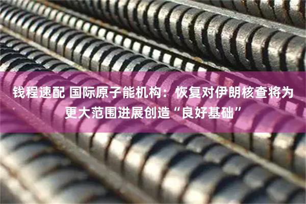 钱程速配 国际原子能机构：恢复对伊朗核查将为更大范围进展创造“良好基础”
