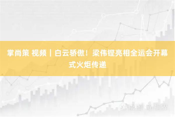掌尚策 视频｜白云骄傲！梁伟铿亮相全运会开幕式火炬传递