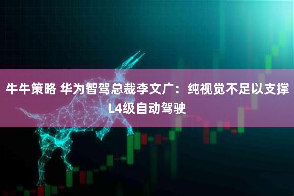 牛牛策略 华为智驾总裁李文广:纯视觉不足以支撑L4级自动驾驶